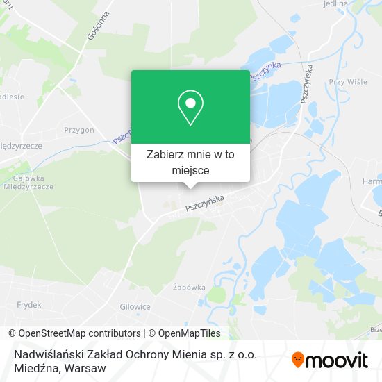 Mapa Nadwiślański Zakład Ochrony Mienia sp. z o.o. Miedźna