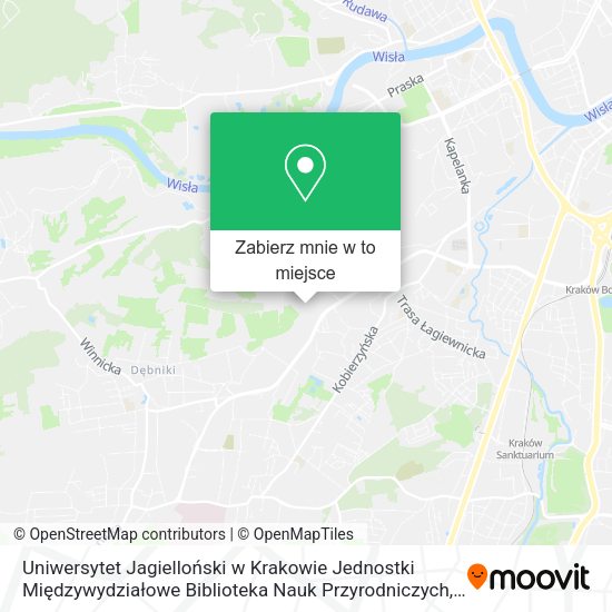 Mapa Uniwersytet Jagielloński w Krakowie Jednostki Międzywydziałowe Biblioteka Nauk Przyrodniczych