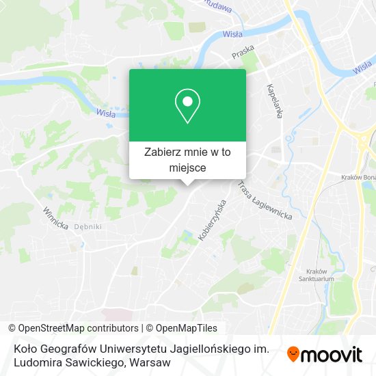 Mapa Koło Geografów Uniwersytetu Jagiellońskiego im. Ludomira Sawickiego