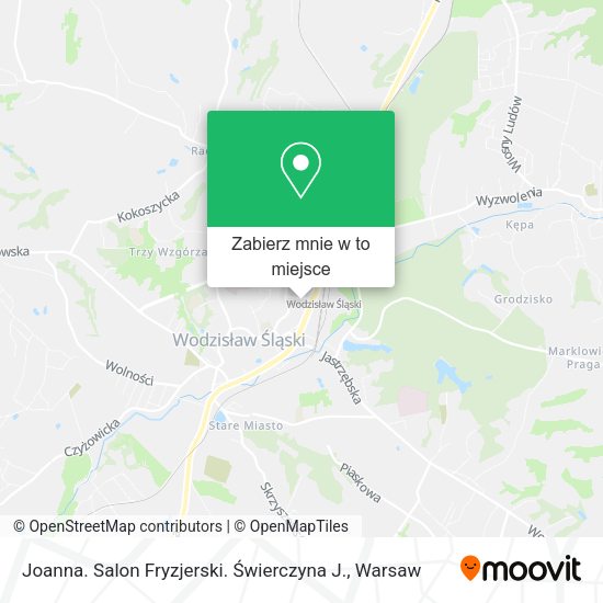 Mapa Joanna. Salon Fryzjerski. Świerczyna J.