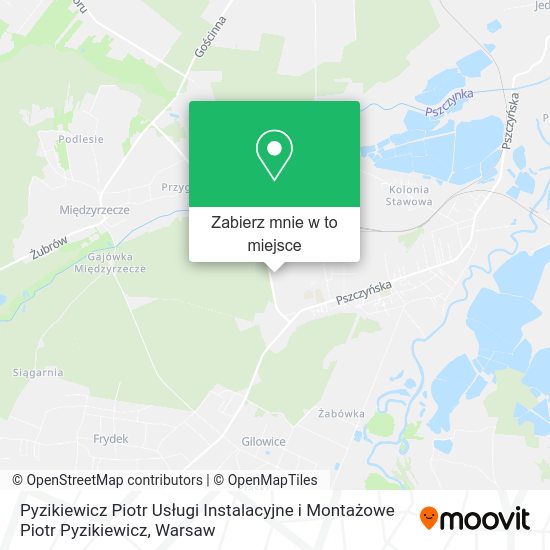 Mapa Pyzikiewicz Piotr Usługi Instalacyjne i Montażowe Piotr Pyzikiewicz