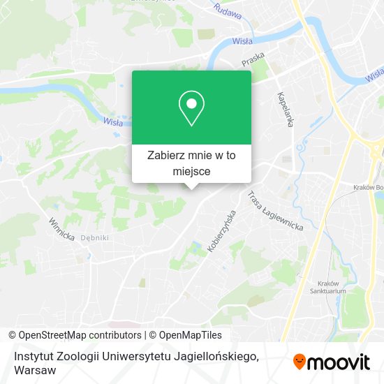 Mapa Instytut Zoologii Uniwersytetu Jagiellońskiego