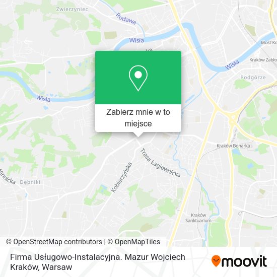 Mapa Firma Usługowo-Instalacyjna. Mazur Wojciech Kraków