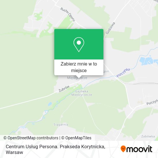 Mapa Centrum Usług Persona. Prakseda Korytnicka