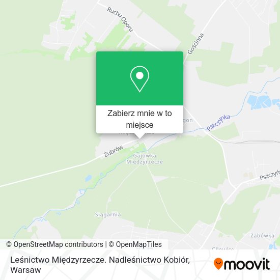 Mapa Leśnictwo Międzyrzecze. Nadleśnictwo Kobiór