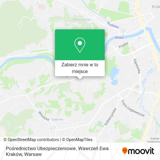 Mapa Pośrednictwo Ubezpieczeniowe. Wawrzeń Ewa Kraków