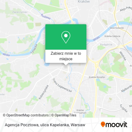 Mapa Agencja Pocztowa, ulica Kapelanka