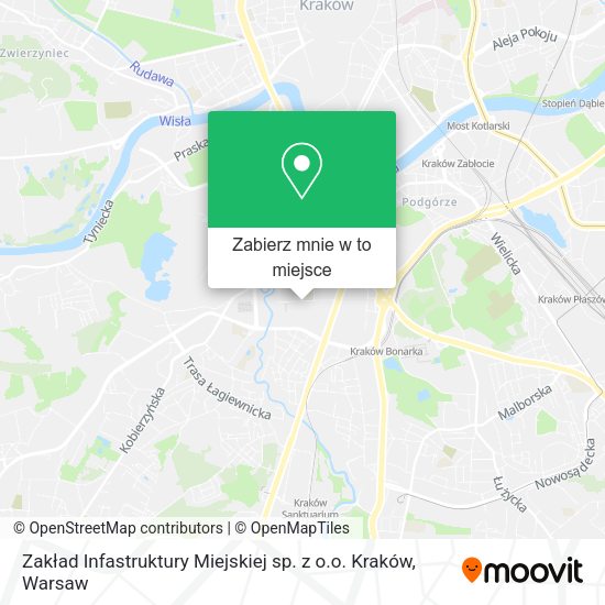 Mapa Zakład Infastruktury Miejskiej sp. z o.o. Kraków