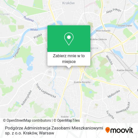 Mapa Podgórze Administracja Zasobami Mieszkaniowymi sp. z o.o. Kraków