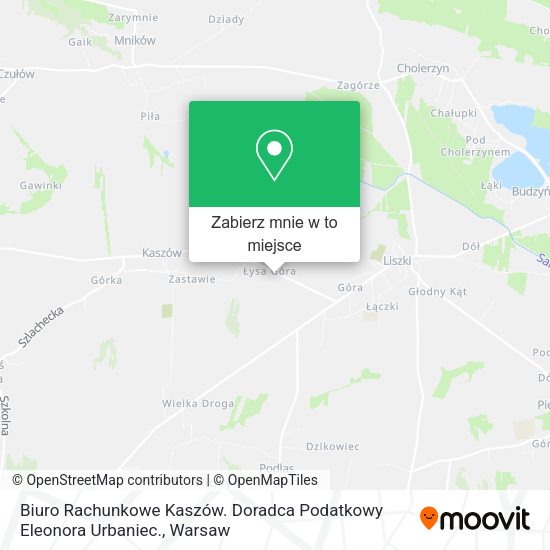 Mapa Biuro Rachunkowe Kaszów. Doradca Podatkowy Eleonora Urbaniec.