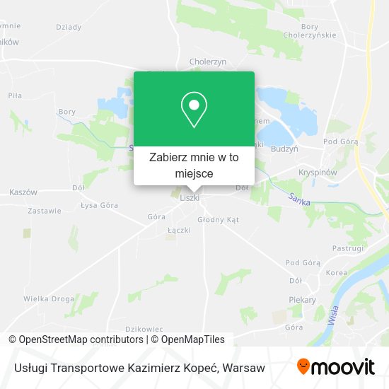 Mapa Usługi Transportowe Kazimierz Kopeć