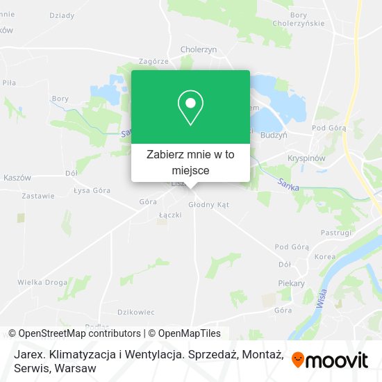 Mapa Jarex. Klimatyzacja i Wentylacja. Sprzedaż, Montaż, Serwis