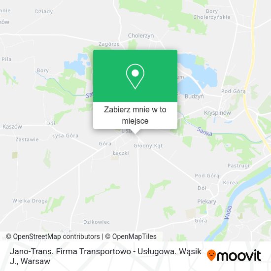 Mapa Jano-Trans. Firma Transportowo - Usługowa. Wąsik J.