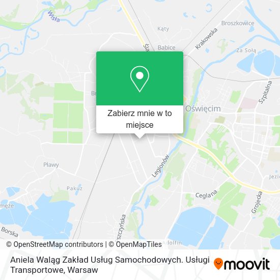 Mapa Aniela Waląg Zakład Usług Samochodowych. Usługi Transportowe