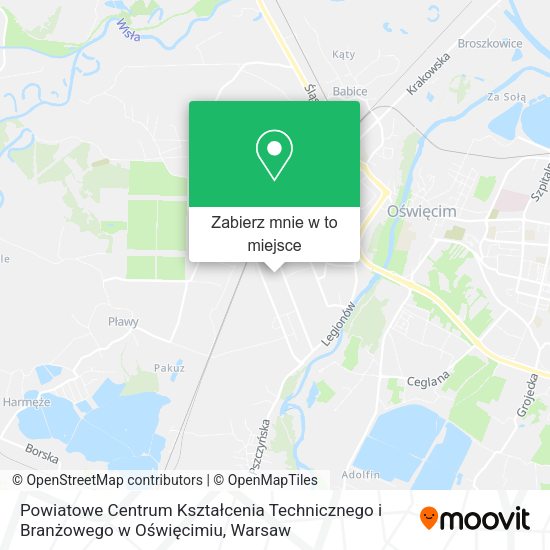 Mapa Powiatowe Centrum Kształcenia Technicznego i Branżowego w Oświęcimiu