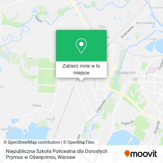 Mapa Niepubliczna Szkoła Policealna dla Dorosłych Prymus w Oświęcimiu