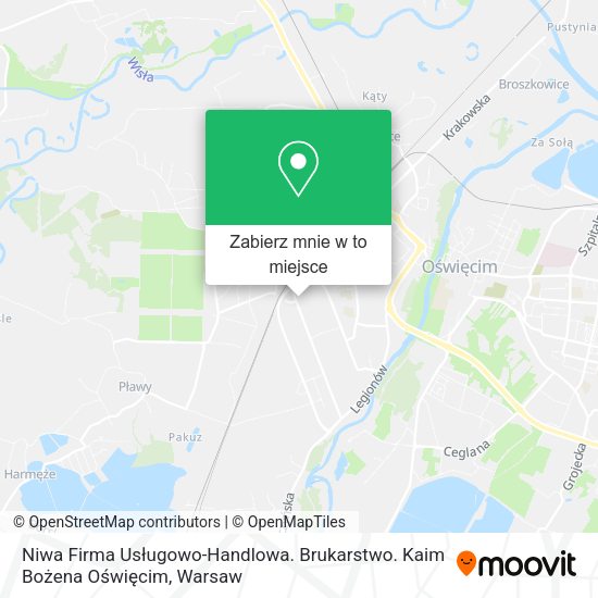 Mapa Niwa Firma Usługowo-Handlowa. Brukarstwo. Kaim Bożena Oświęcim