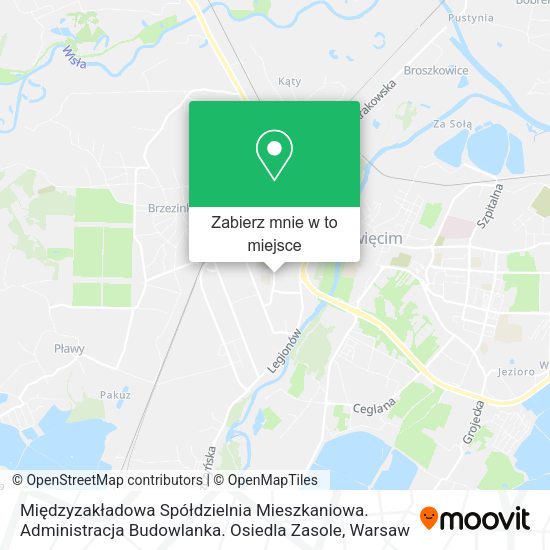 Mapa Międzyzakładowa Spółdzielnia Mieszkaniowa. Administracja Budowlanka. Osiedla Zasole