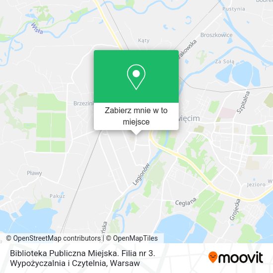 Mapa Biblioteka Publiczna Miejska. Filia nr 3. Wypożyczalnia i Czytelnia