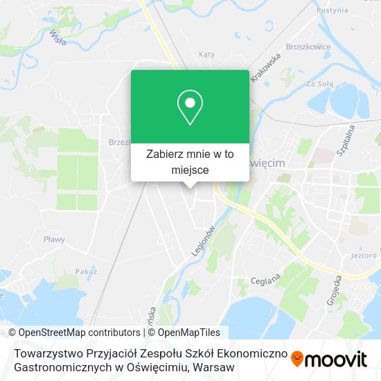 Mapa Towarzystwo Przyjaciół Zespołu Szkół Ekonomiczno Gastronomicznych w Oświęcimiu