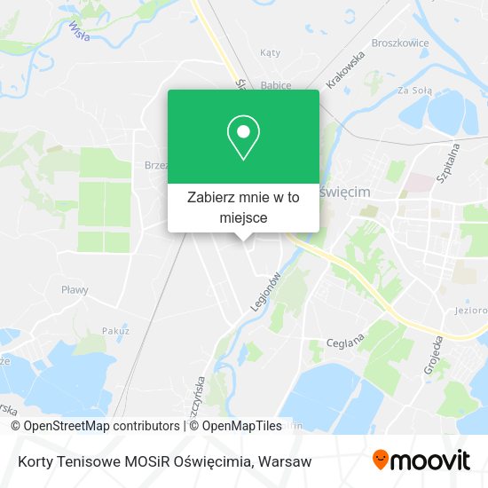 Mapa Korty Tenisowe MOSiR Oświęcimia