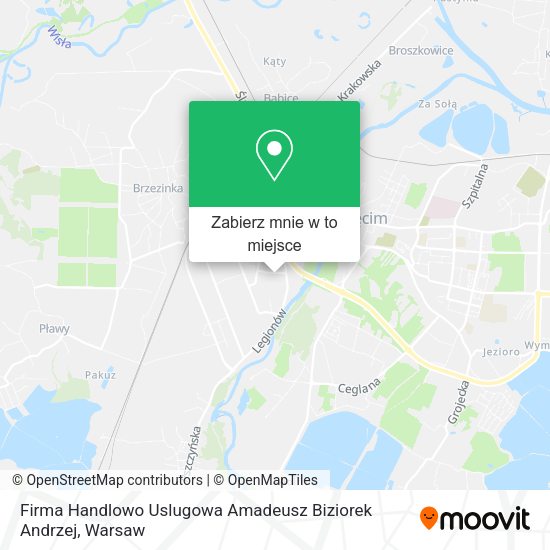 Mapa Firma Handlowo Uslugowa Amadeusz Biziorek Andrzej