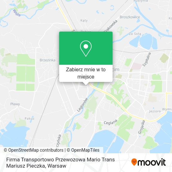 Mapa Firma Transportowo Przewozowa Mario Trans Mariusz Pieczka