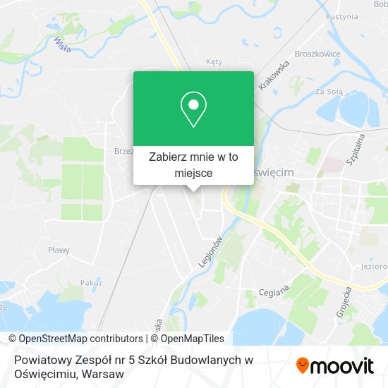 Mapa Powiatowy Zespół nr 5 Szkół Budowlanych w Oświęcimiu