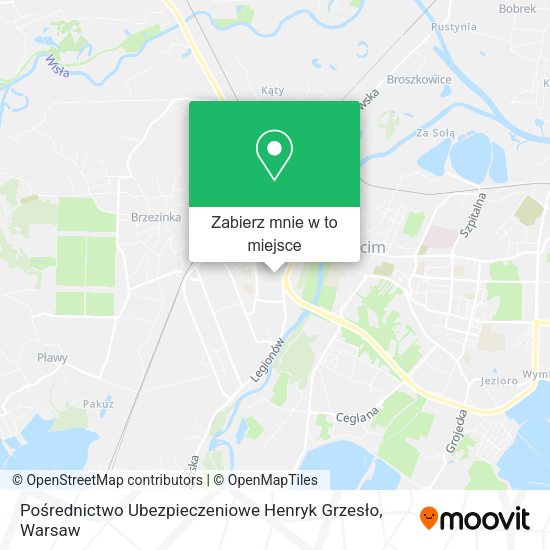 Mapa Pośrednictwo Ubezpieczeniowe Henryk Grzesło