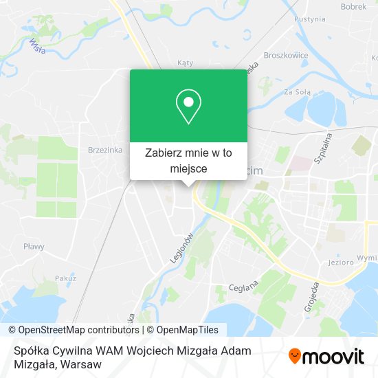 Mapa Spółka Cywilna WAM Wojciech Mizgała Adam Mizgała