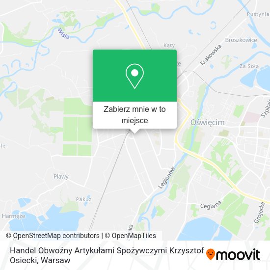 Mapa Handel Obwoźny Artykułami Spożywczymi Krzysztof Osiecki