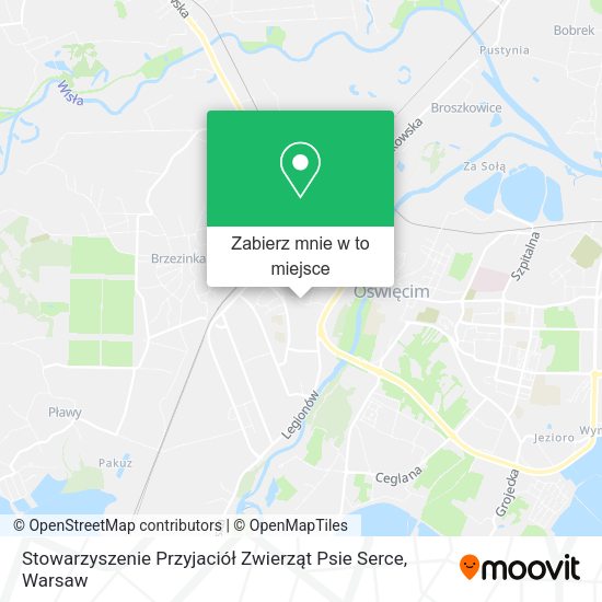 Mapa Stowarzyszenie Przyjaciół Zwierząt Psie Serce