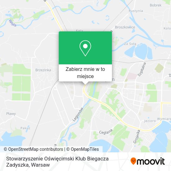 Mapa Stowarzyszenie Oświęcimski Klub Biegacza Zadyszka