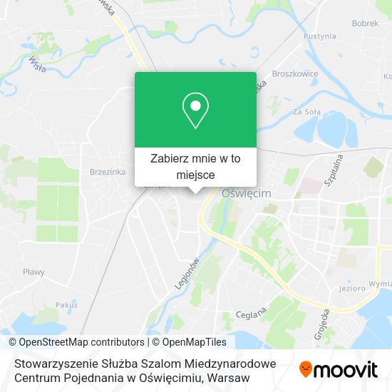 Mapa Stowarzyszenie Służba Szalom Miedzynarodowe Centrum Pojednania w Oświęcimiu