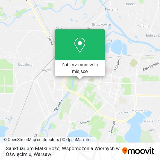 Mapa Sanktuarium Matki Bożej Wspomożenia Wiernych w Oświęcimiu