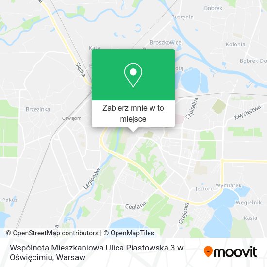 Mapa Wspólnota Mieszkaniowa Ulica Piastowska 3 w Oświęcimiu