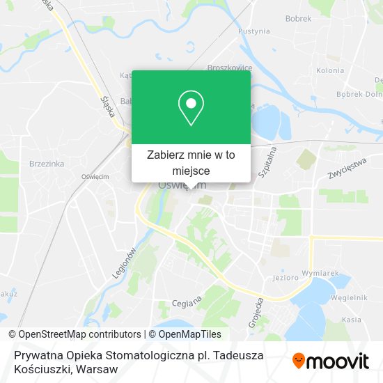 Mapa Prywatna Opieka Stomatologiczna pl. Tadeusza Kościuszki