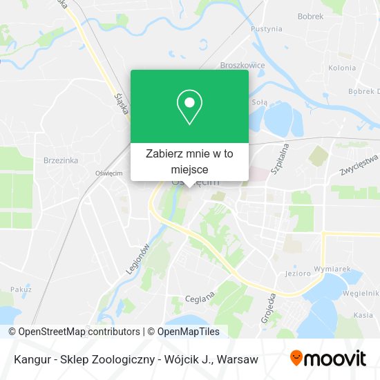 Mapa Kangur - Sklep Zoologiczny - Wójcik J.