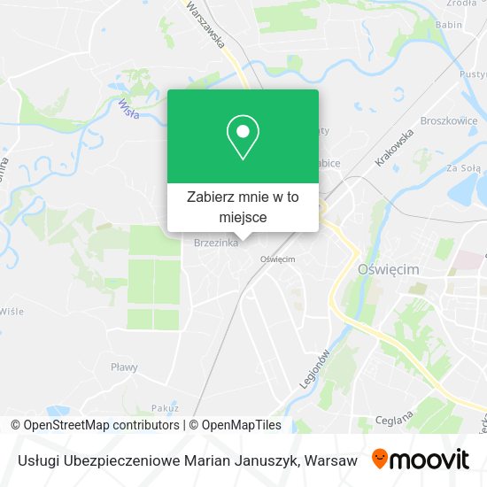 Mapa Usługi Ubezpieczeniowe Marian Januszyk