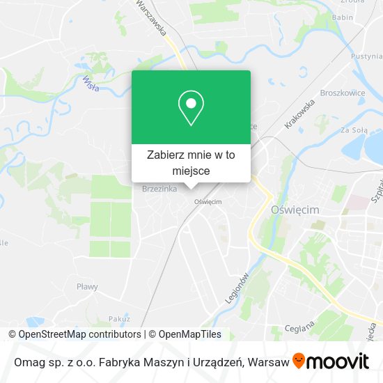 Mapa Omag sp. z o.o. Fabryka Maszyn i Urządzeń