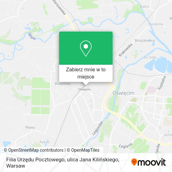 Mapa Filia Urzędu Pocztowego, ulica Jana Kilińskiego