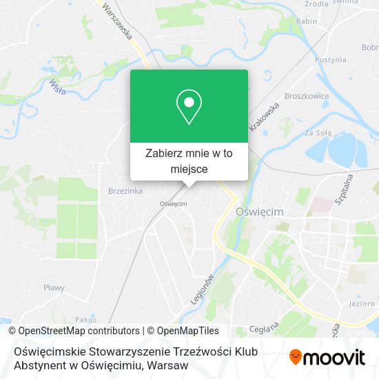 Mapa Oświęcimskie Stowarzyszenie Trzeźwości Klub Abstynent w Oświęcimiu