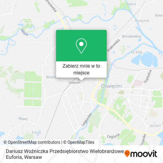 Mapa Dariusz Woźniczka Przedsiębiorstwo Wielobranżowe Euforia