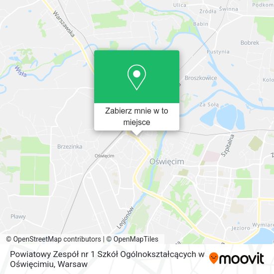 Mapa Powiatowy Zespół nr 1 Szkół Ogólnokształcących w Oświęcimiu