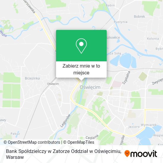 Mapa Bank Spółdzielczy w Zatorze Oddział w Oświęcimiu