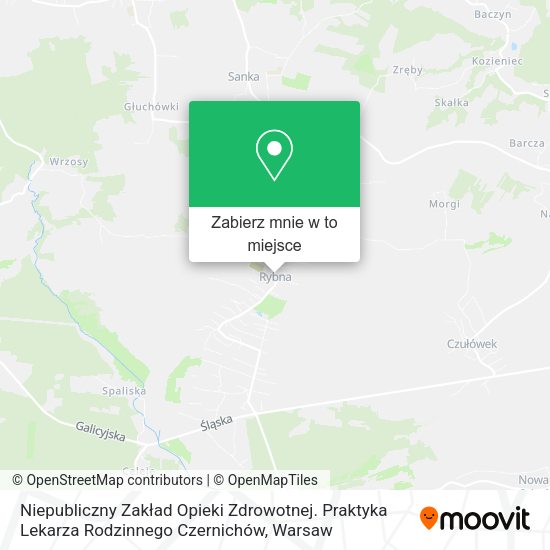 Mapa Niepubliczny Zakład Opieki Zdrowotnej. Praktyka Lekarza Rodzinnego Czernichów