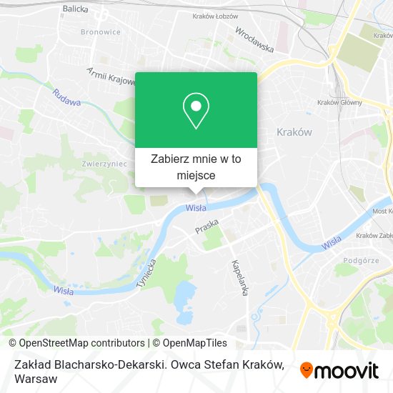 Mapa Zakład Blacharsko-Dekarski. Owca Stefan Kraków