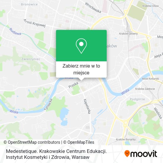 Mapa Medestetique. Krakowskie Centrum Edukacji. Instytut Kosmetyki i Zdrowia