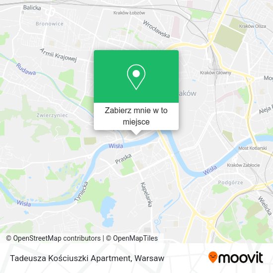 Mapa Tadeusza Kościuszki Apartment