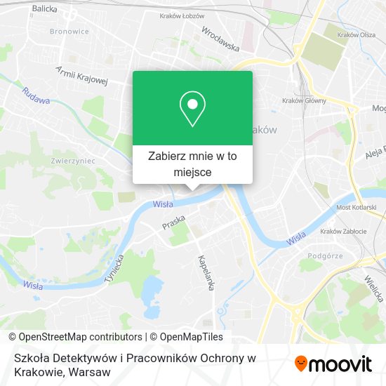 Mapa Szkoła Detektywów i Pracowników Ochrony w Krakowie